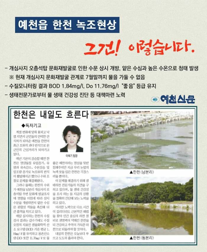 1.예천읍 한천 녹조 현상